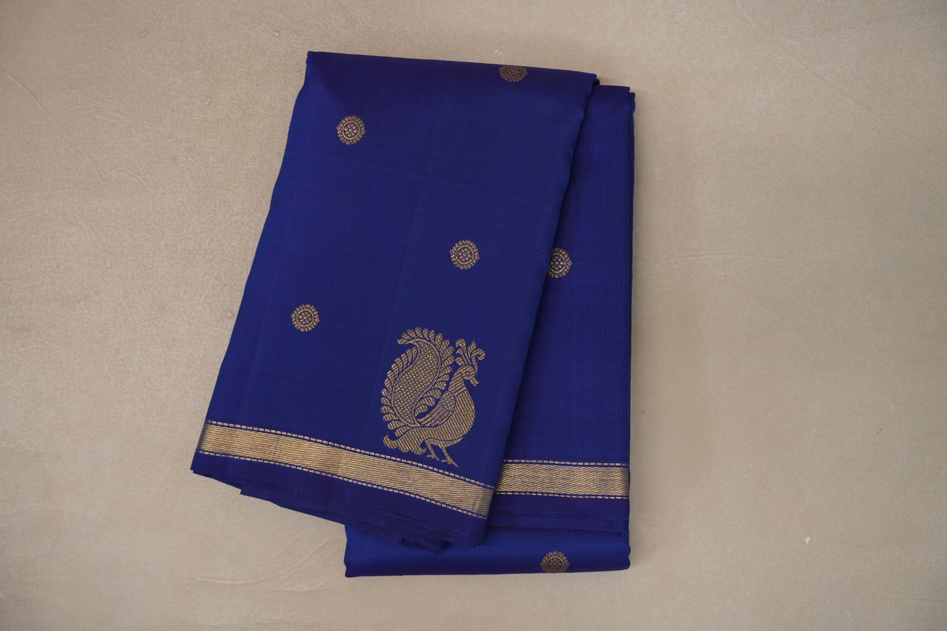 Deep Blue Plant based Kanjivaram Silk Saree
