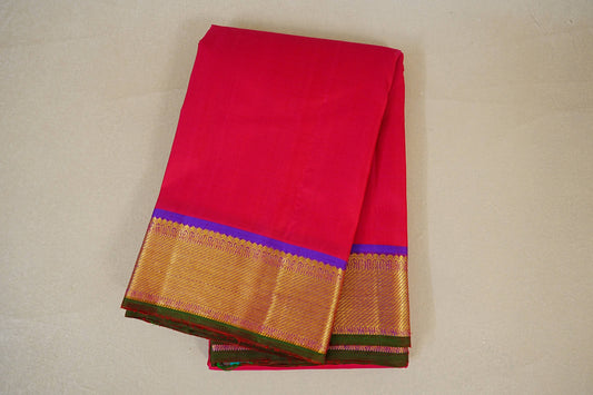 Reddish Pink with Violet Kanjivaram Silk Saree