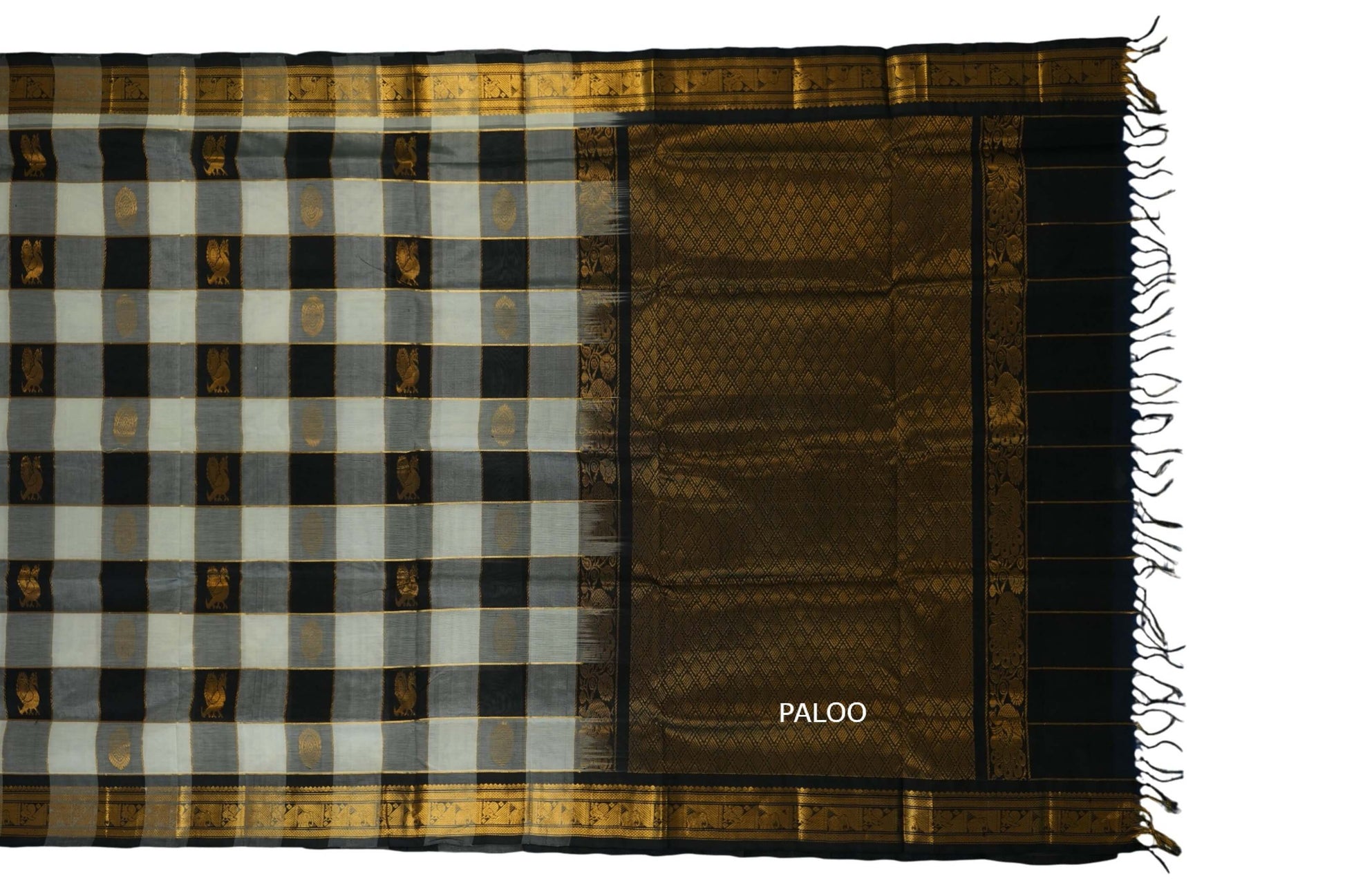 vintage silk cotton saree paloo