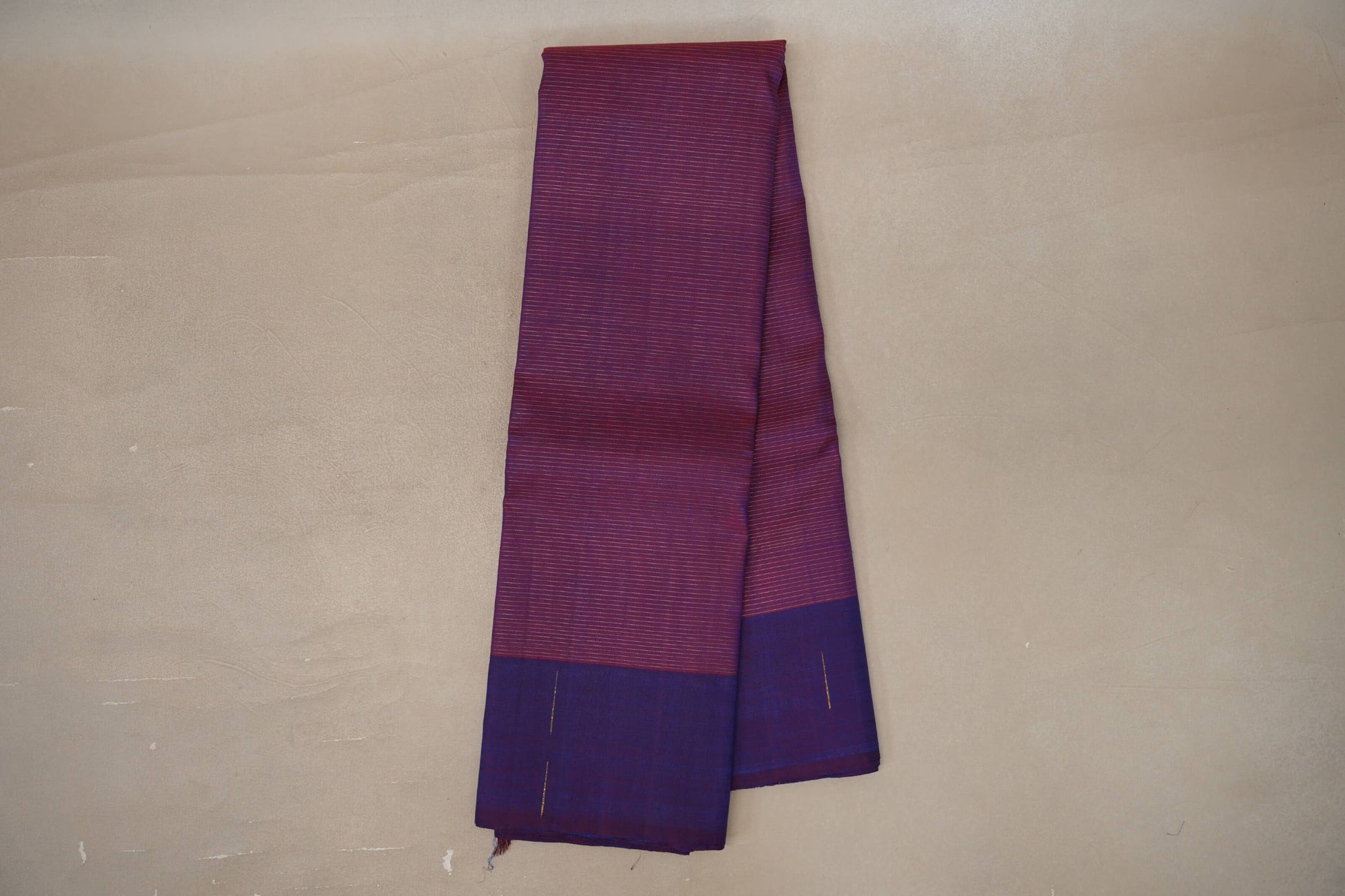 Dual Tone of Red & Blue Plant based Kanjivaram Silk Saree