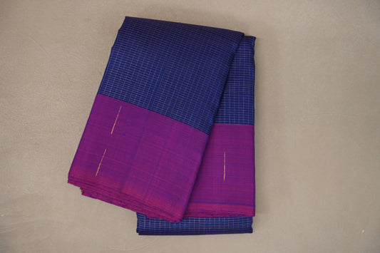 Deep blue Plant based Kanjivaram Silk Saree 