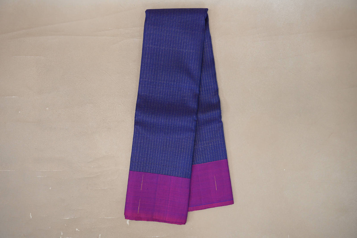Deep blue Plant based Kanjivaram Silk Saree 