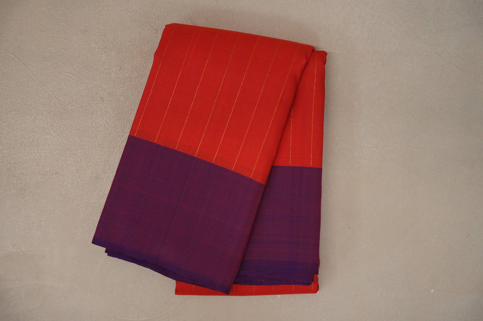 Tomato Red Plant based Kanjivaram Silk Saree