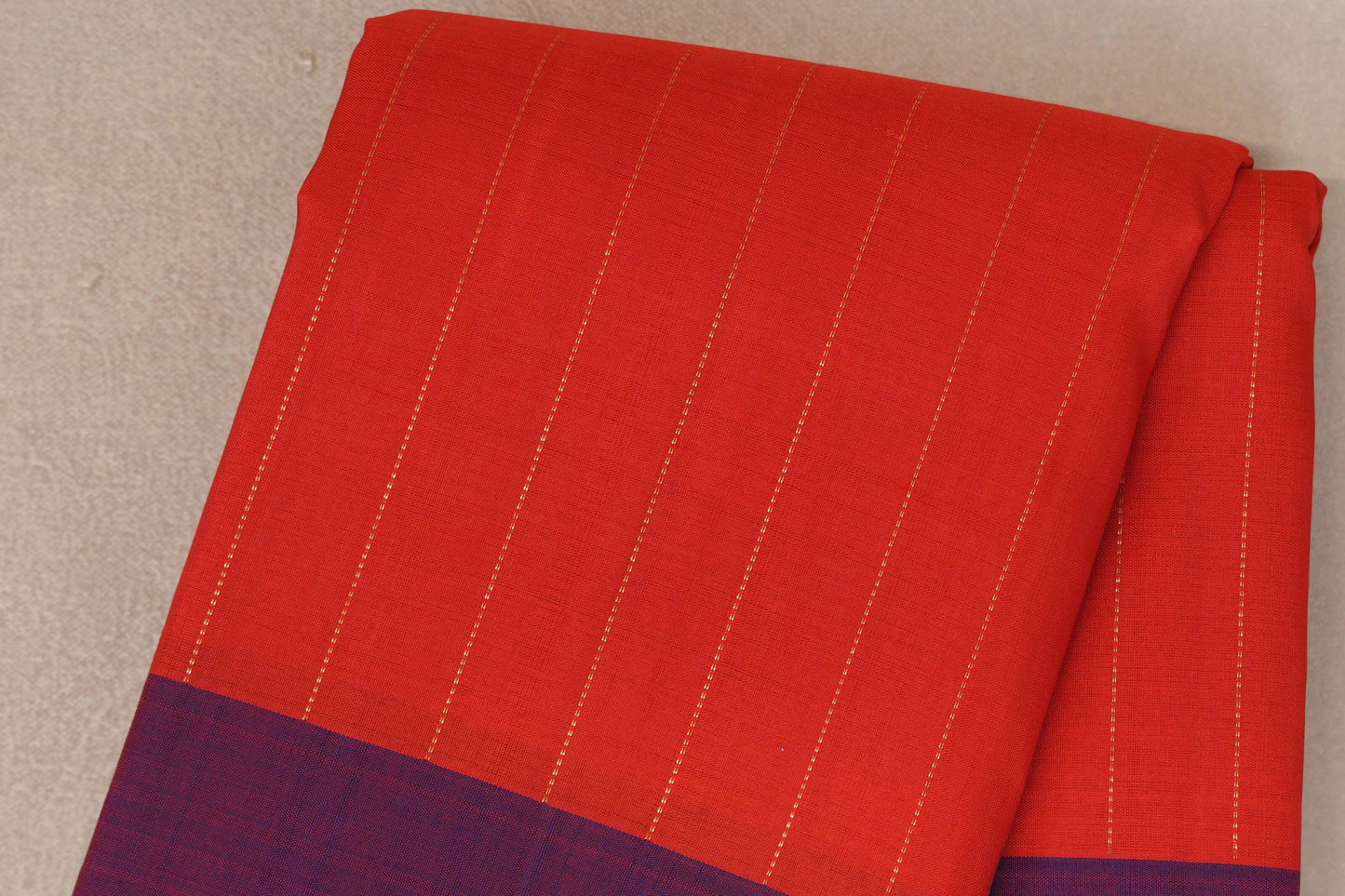 Tomato Red Plant based Kanjivaram Silk Saree body