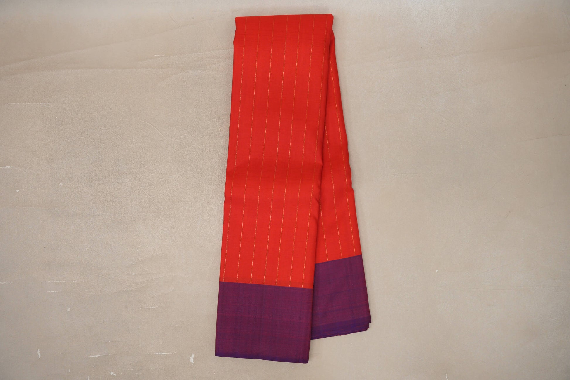 Tomato Red Plant based Kanjivaram Silk Saree 