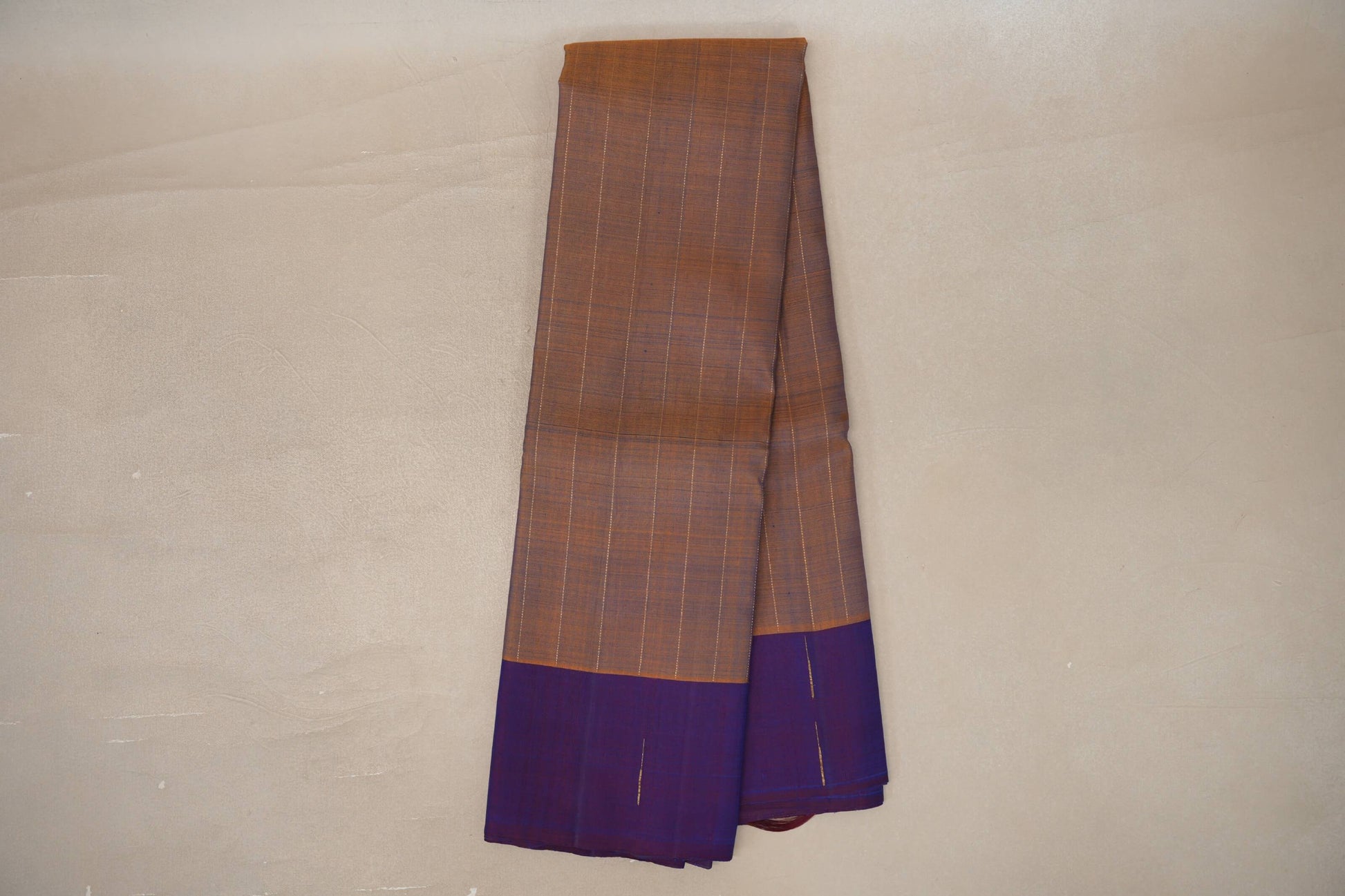 Dual Tone of Mustard & Deep Blue Plant based Kanjivaram Silk Saree