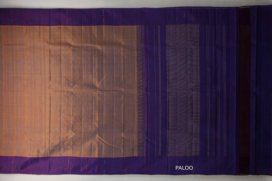 Dual Tone of Mustard & Deep Blue Plant based Kanjivaram Silk Saree