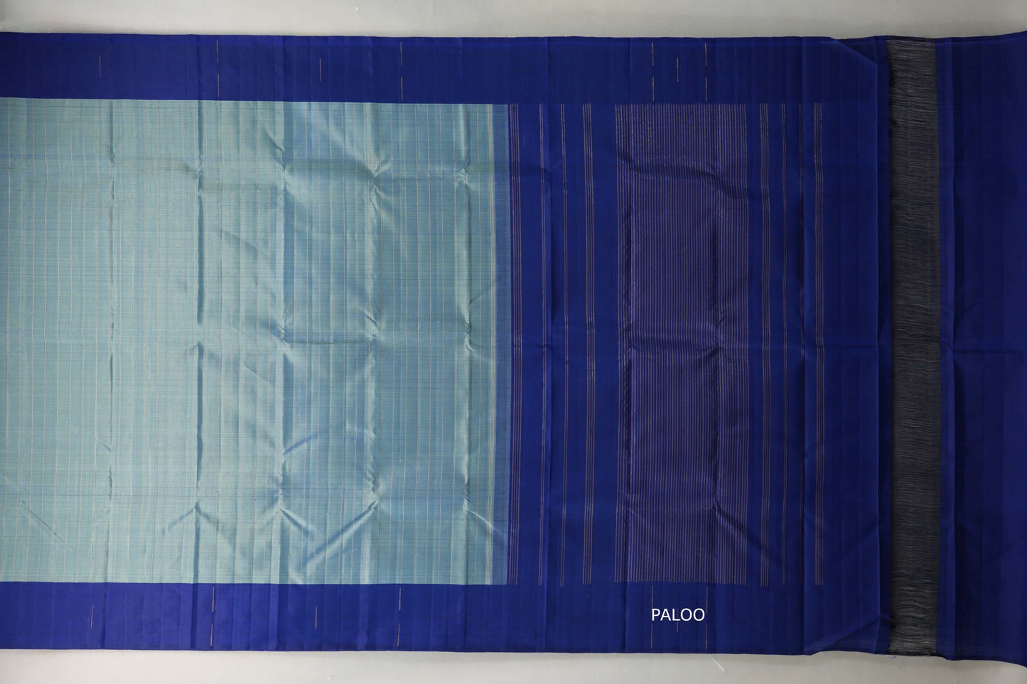 Dual Tone of Elaichi Green & Deep Blue Plant based Kanjivaram Silk Saree  paloo