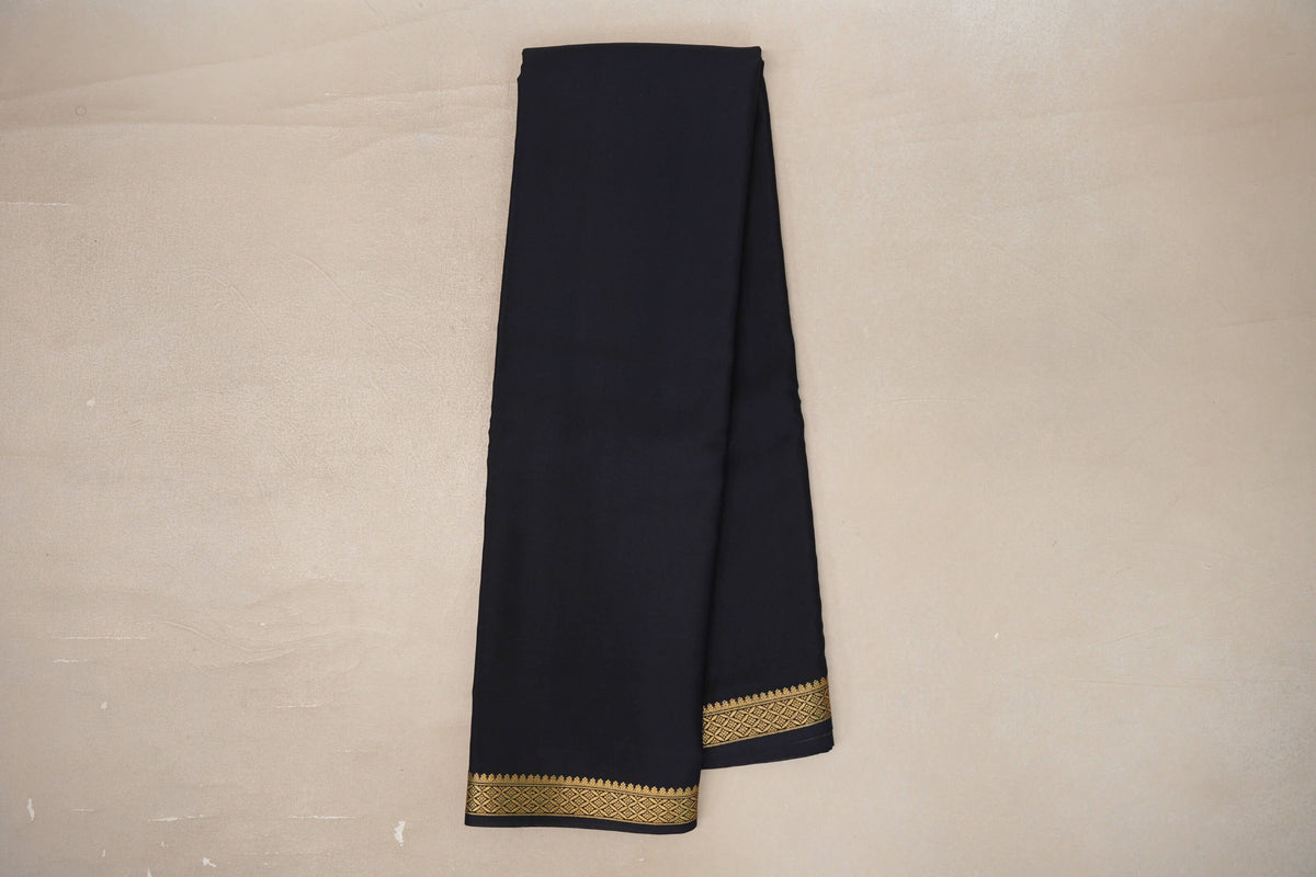 Black Mysore Silk Saree