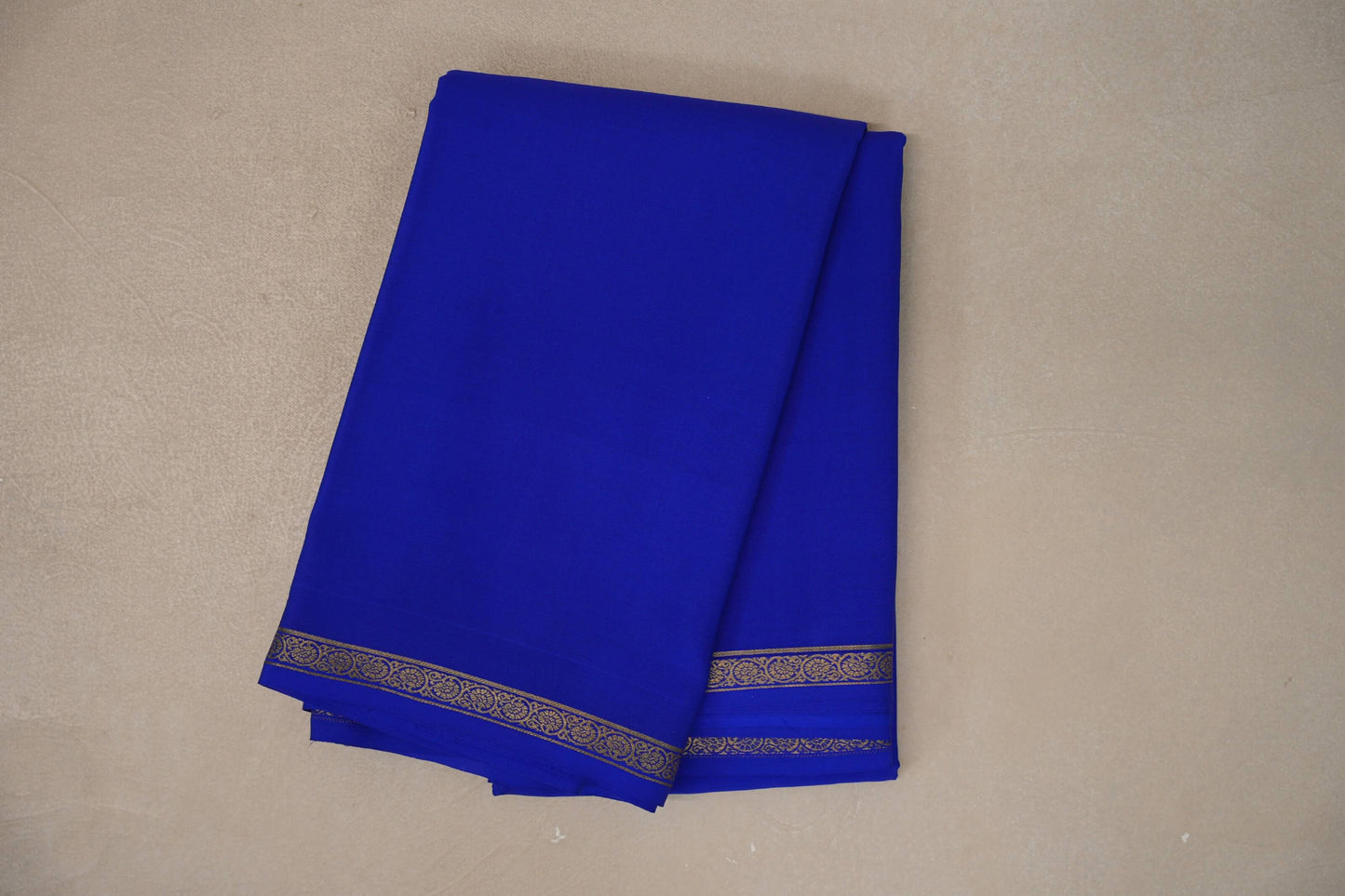 Dark Royal Blue Mysore Silk Saree 