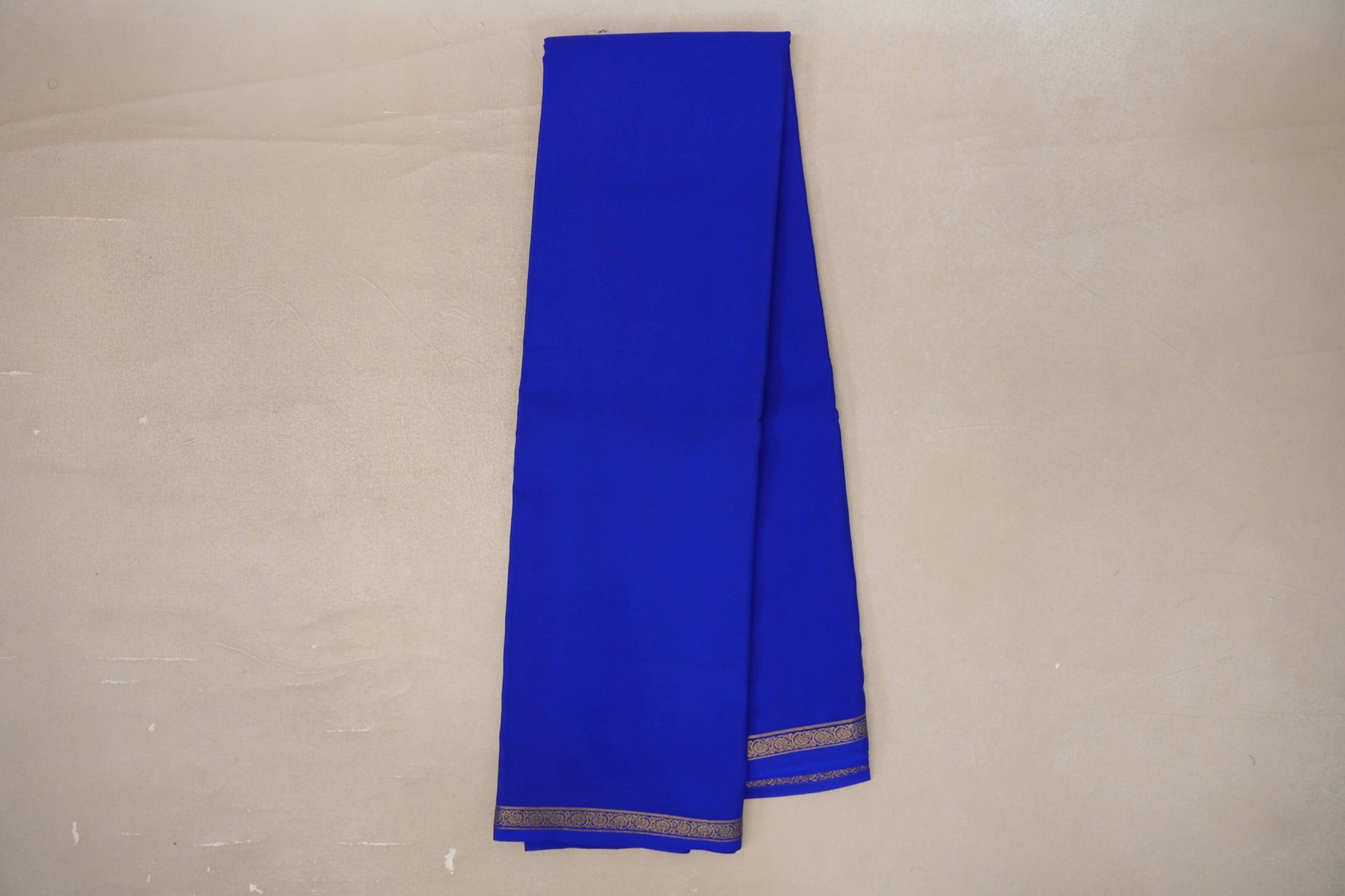 Dark Royal Blue Mysore Silk Saree 