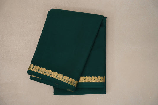 Dark Green Mysore Silk Saree 