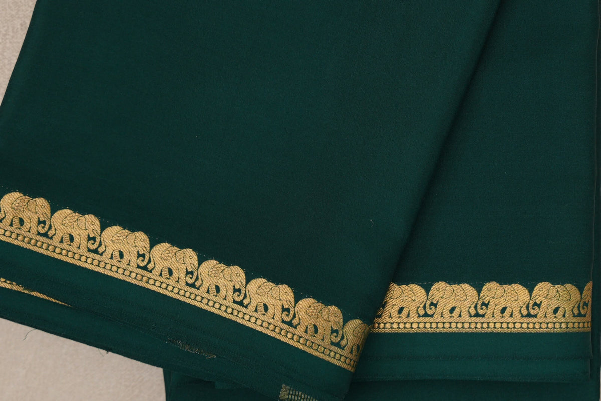 Dark Green Mysore Silk Saree  border