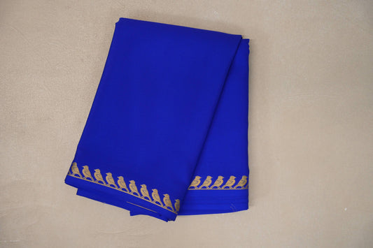 Dark Royal Blue Mysore Silk Saree SS9756