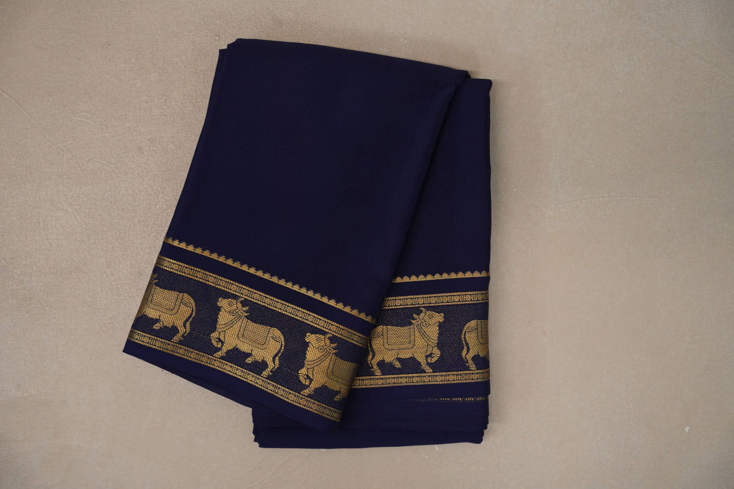 Navy Blue Mysore Silk Saree SS9759