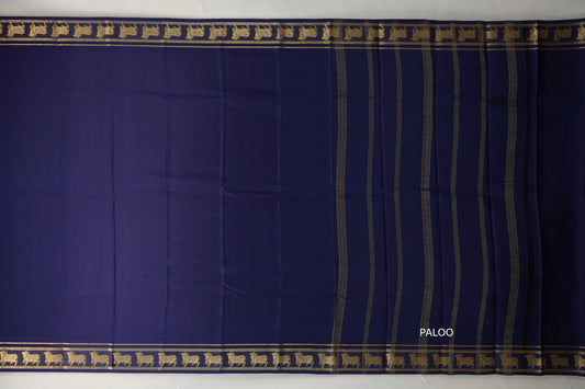 Navy Blue Mysore Silk Saree SS9759