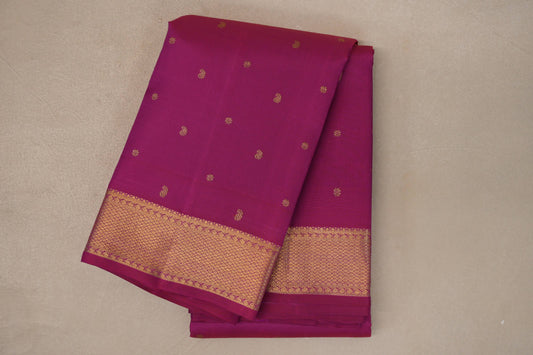 Bright Magenta Vintage Heirloom Kanjivaram Silk Saree 