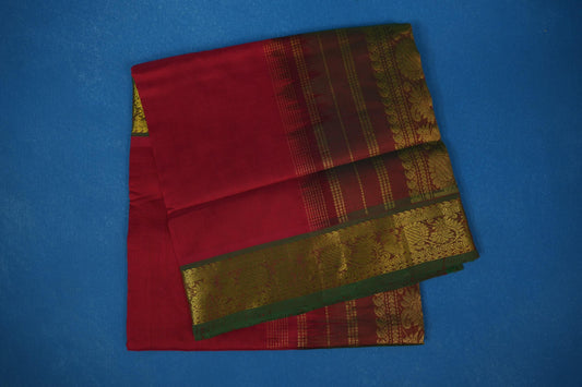 Red vintage silk cotton saree
