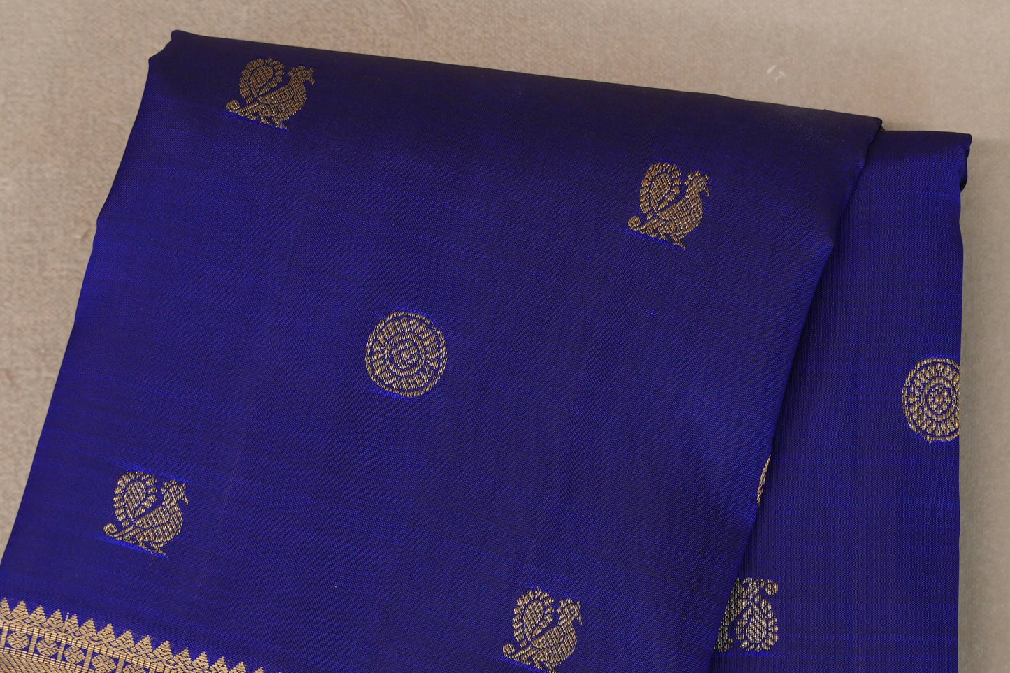 Deep Blue Vintage Heirloom Kanjivaram Silk Saree body