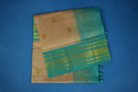 Beige vintage silk cotton saree