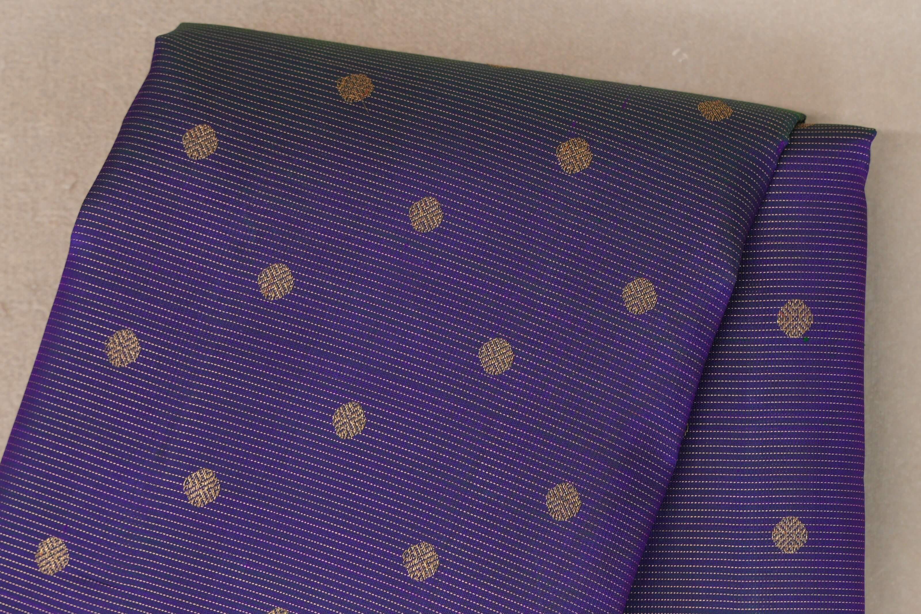 Dual Tone of Green and Blue Vaira Oosi Vintage Heirloom Kanjivaram Silk Saree  body