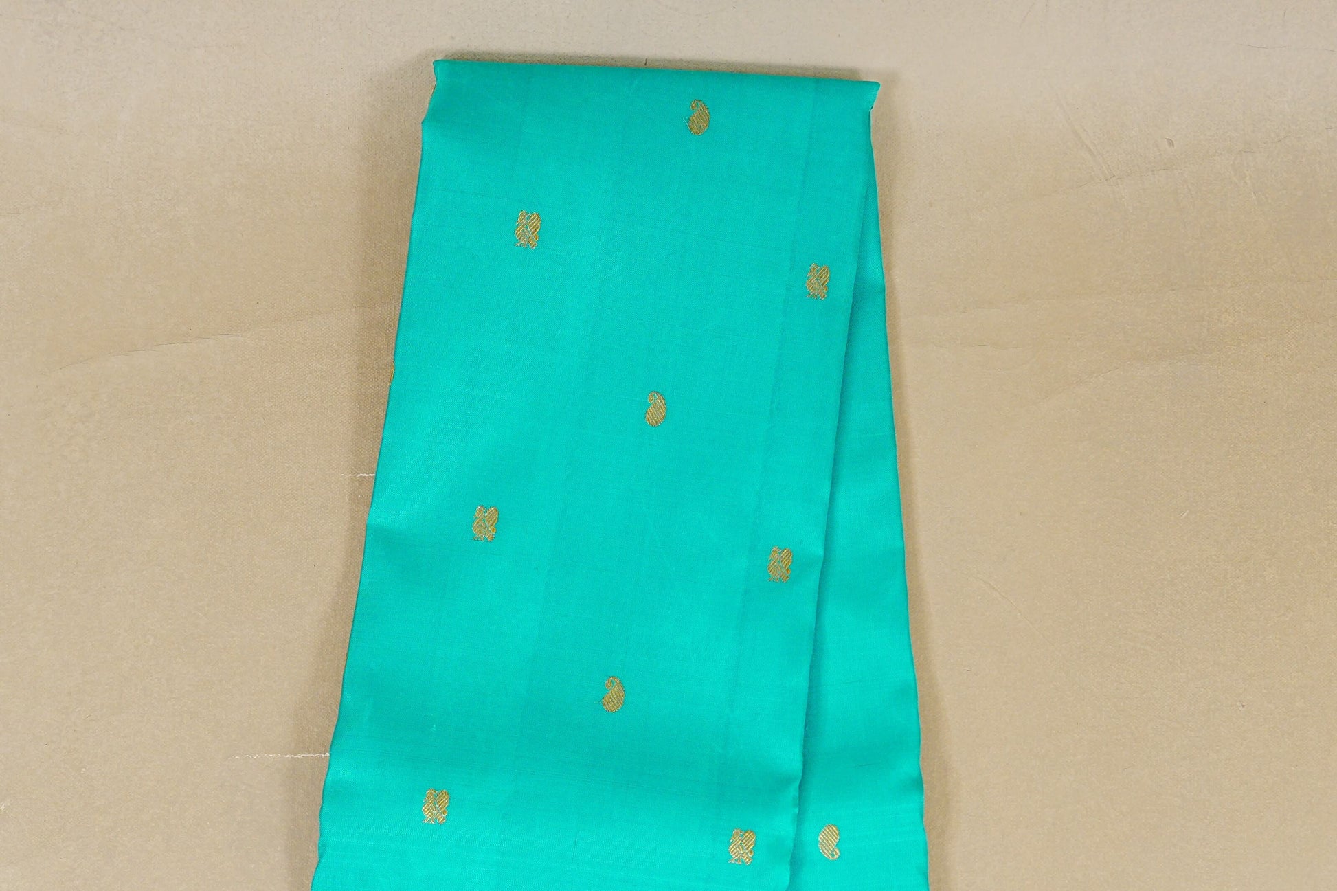 Rama Blue Vintage Kanjivaram Silk Saree body zoom