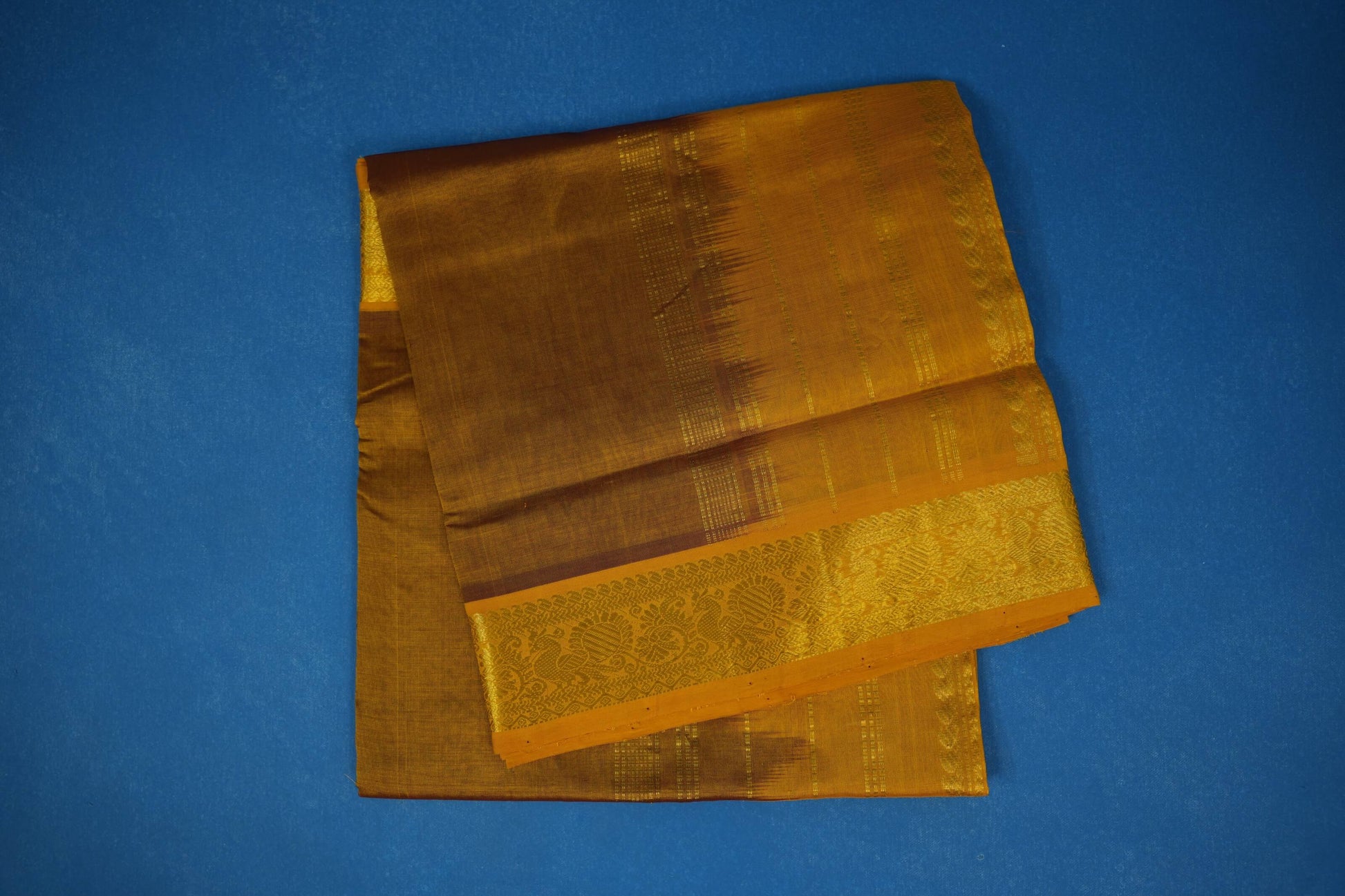 Golden mustard vintage silk cotton saree