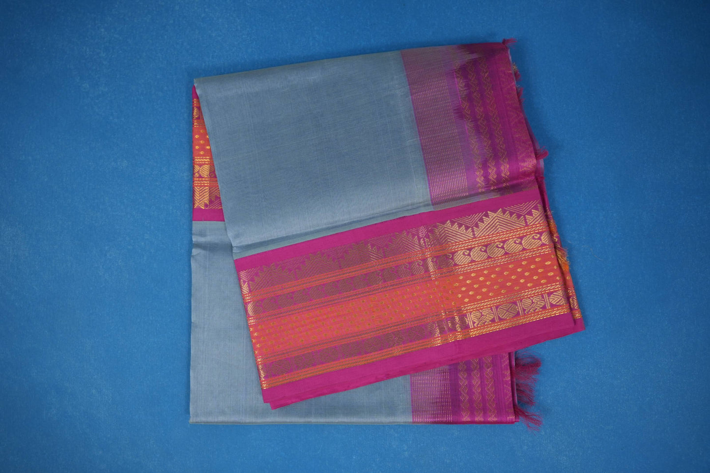 Grey vintage silk cotton saree