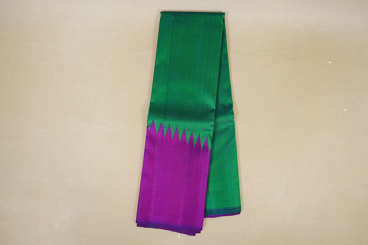 Dual Tone Emerald Green and Blue Vintage Kanjivaram Silk Saree 