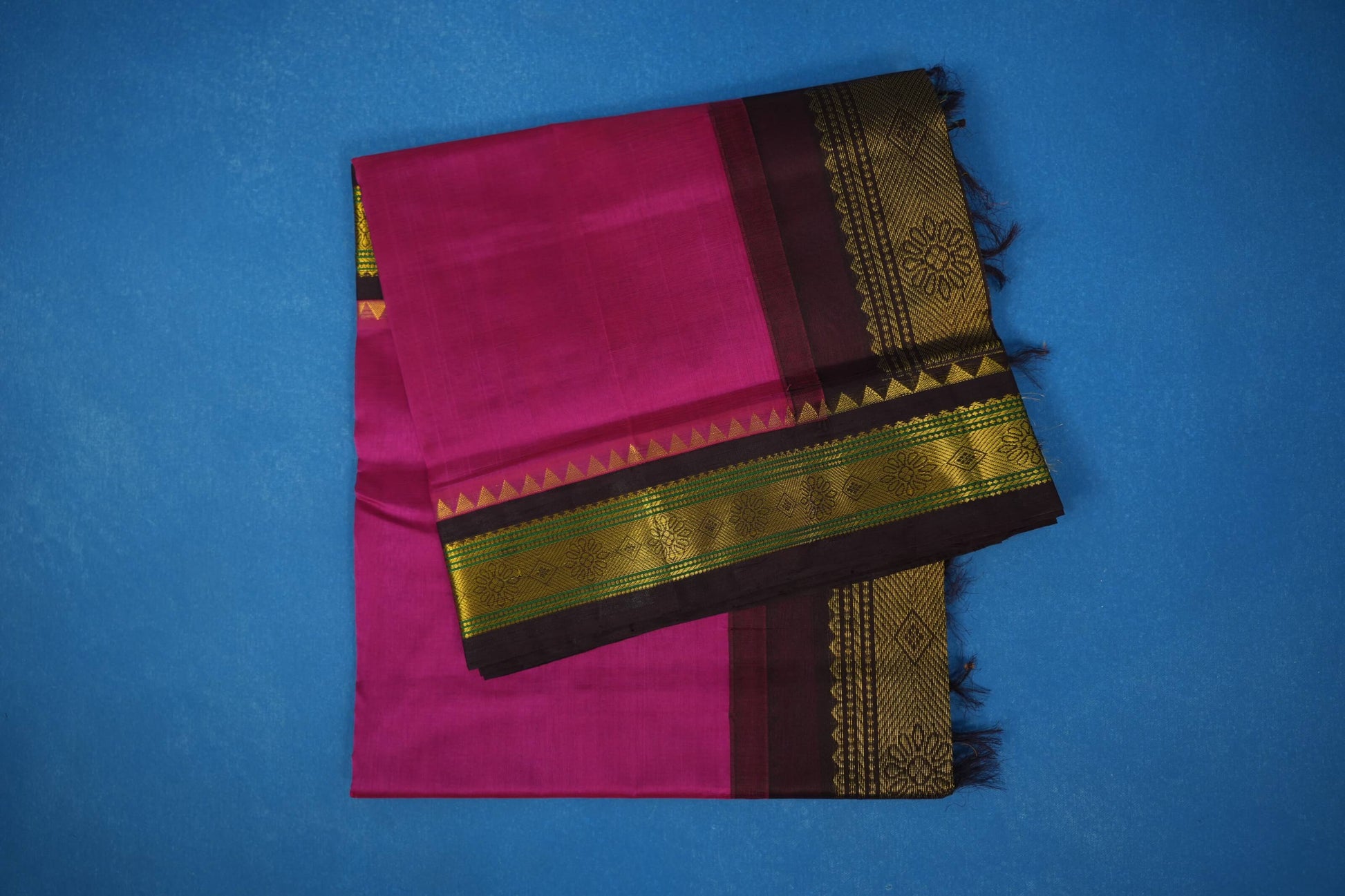 Raani pink vintage silk cotton saree