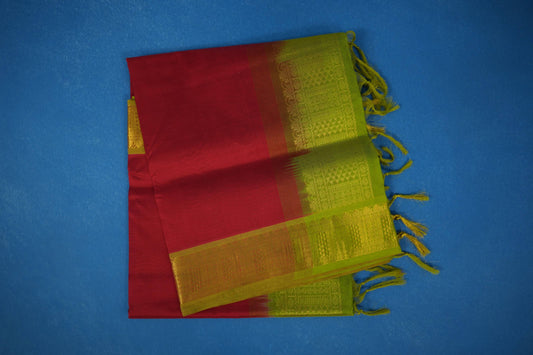 Chilly red vintage silk cotton saree