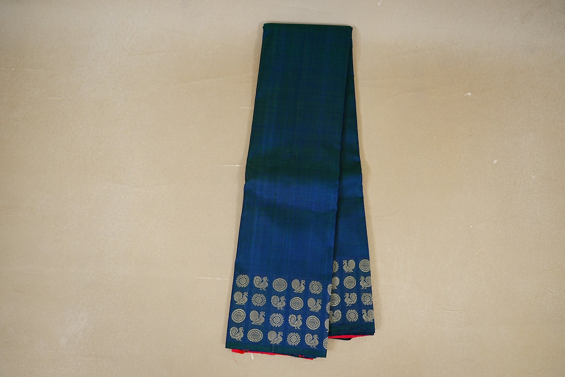 Peacock Blue Thread Woven Vintage Kanjivaram Silk Saree online