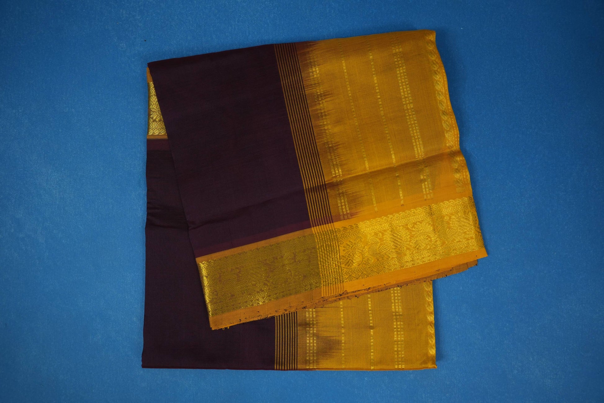 Dark burgundy maroon vintage silk cotton saree