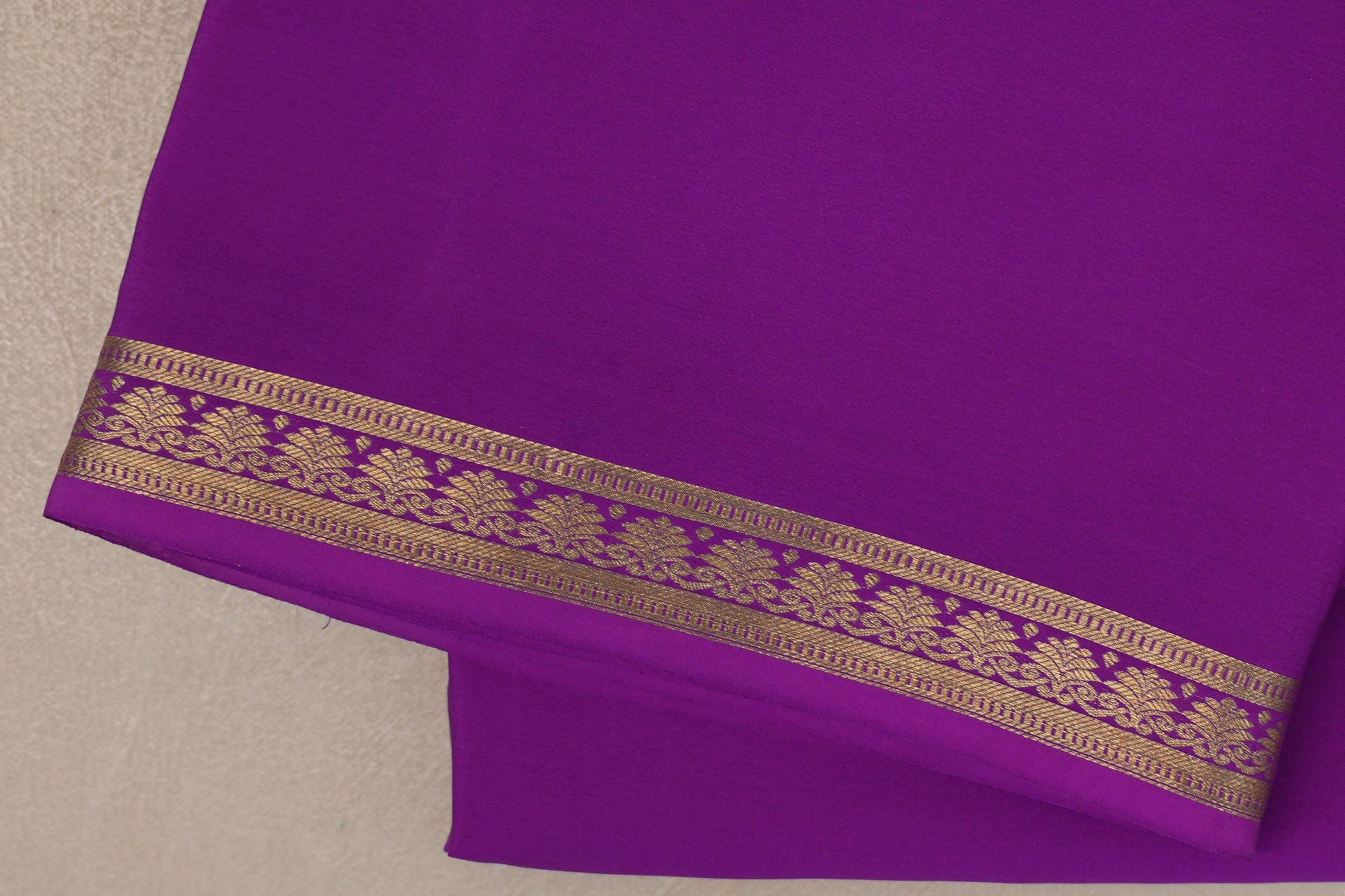 Magenta Purple Mysore Silk Saree border
