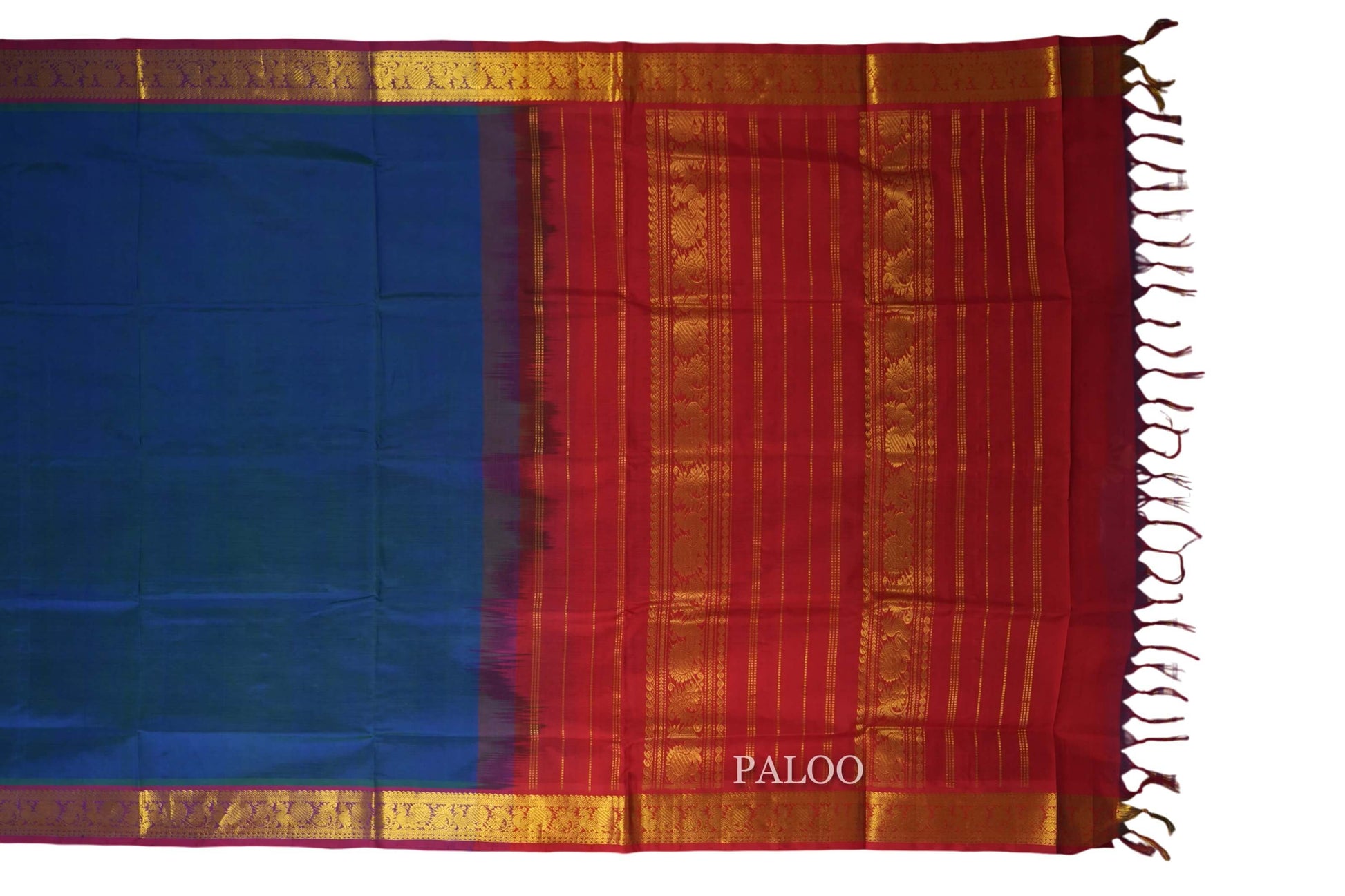 vintage silk cotton saree paloo