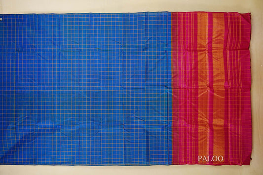 Peacock Blue Vintage Kanjivaram Silk Saree paloo