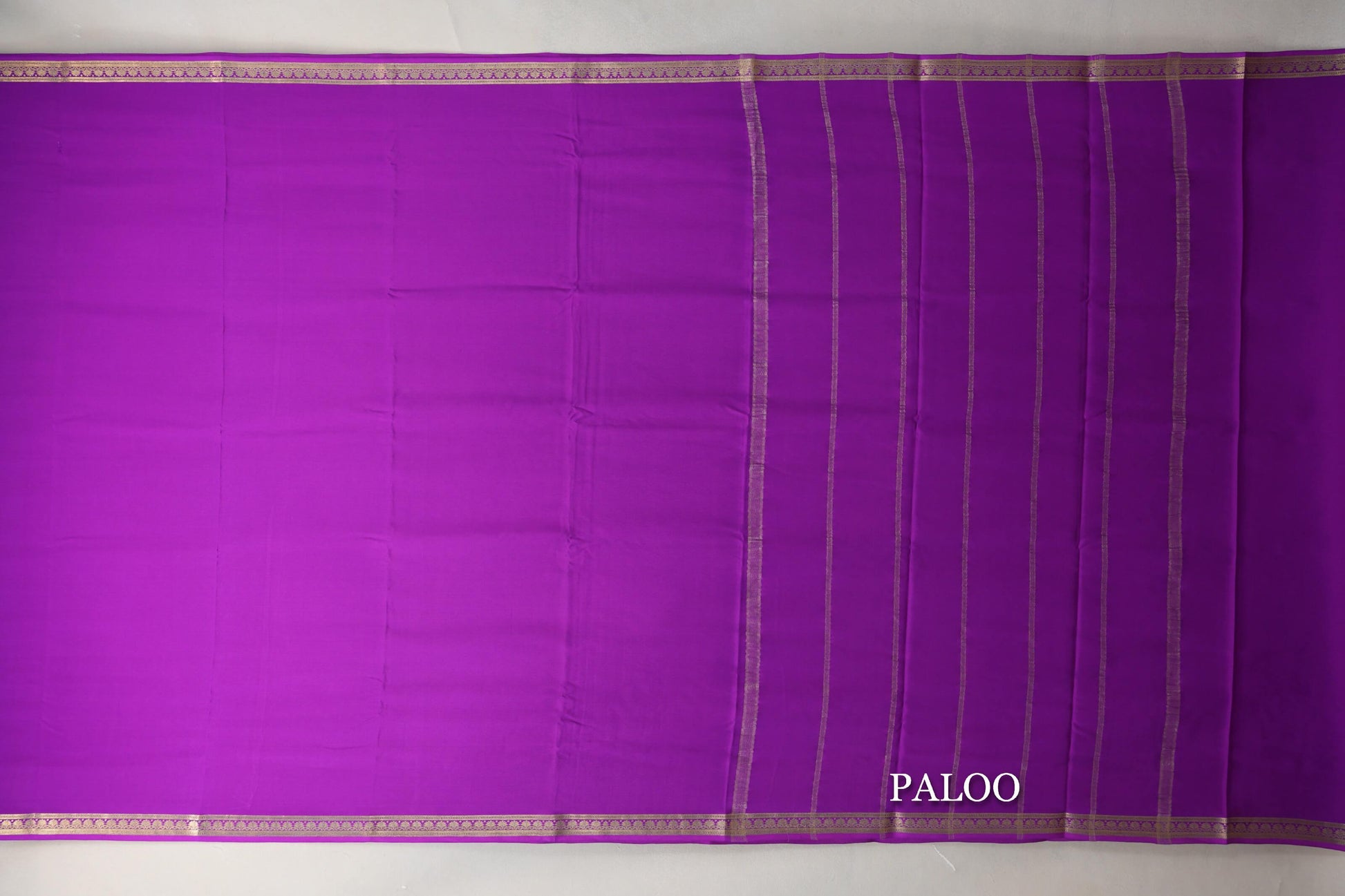 Magenta Purple Mysore Silk Saree paloo