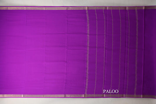 Magenta Purple Mysore Silk Saree paloo