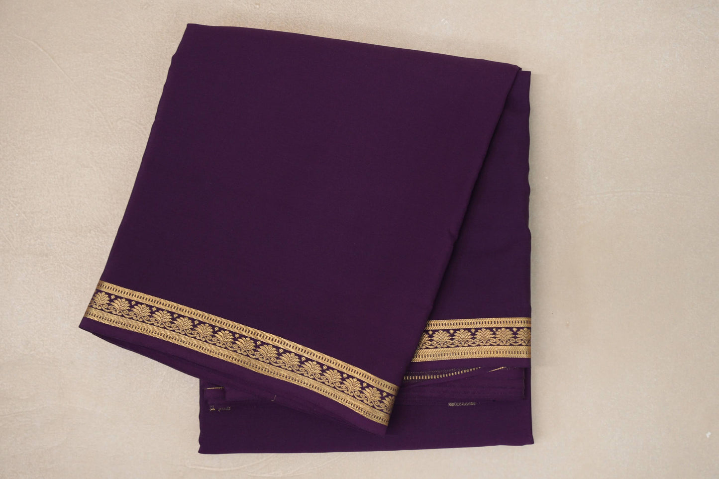 Deep Plum Purple Mysore Silk Saree