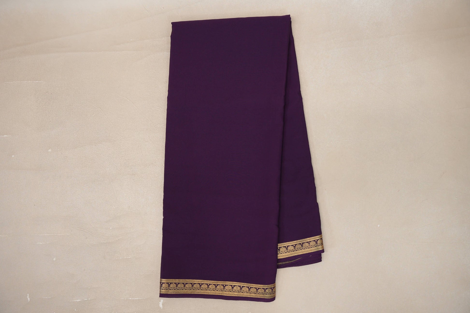 Online Deep Plum Purple Mysore Silk Saree