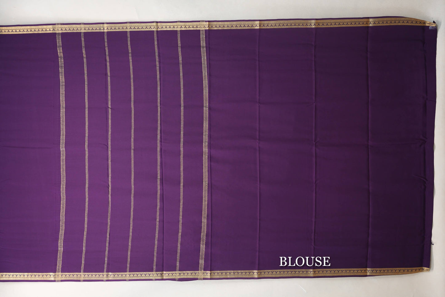 Deep Plum Purple Mysore Silk Saree blouse