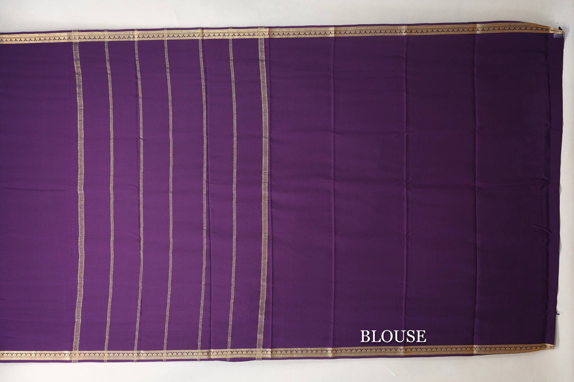Deep Plum Purple Mysore Silk Saree blouse