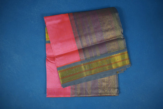 Peach vintage silk cotton saree