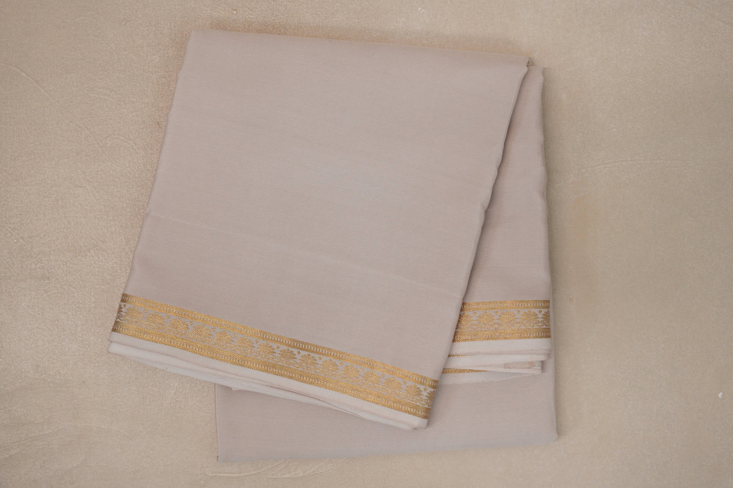 Cream Mysore Silk Saree