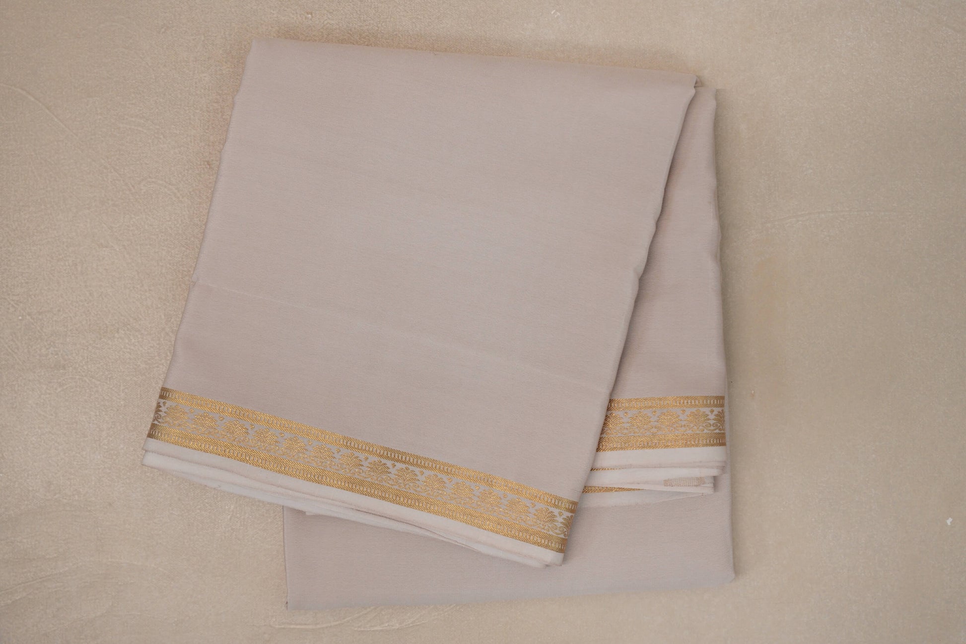 Cream Mysore Silk Saree