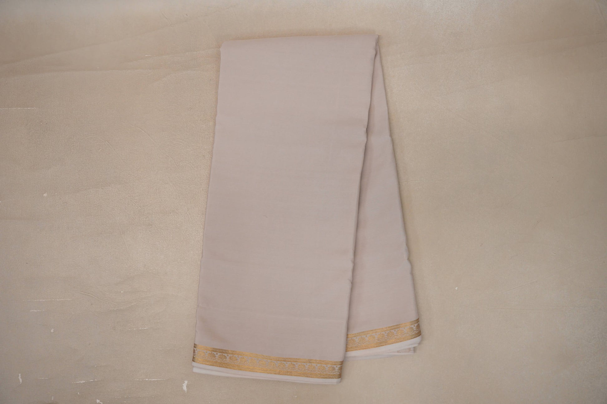 Online Cream Mysore Silk Saree