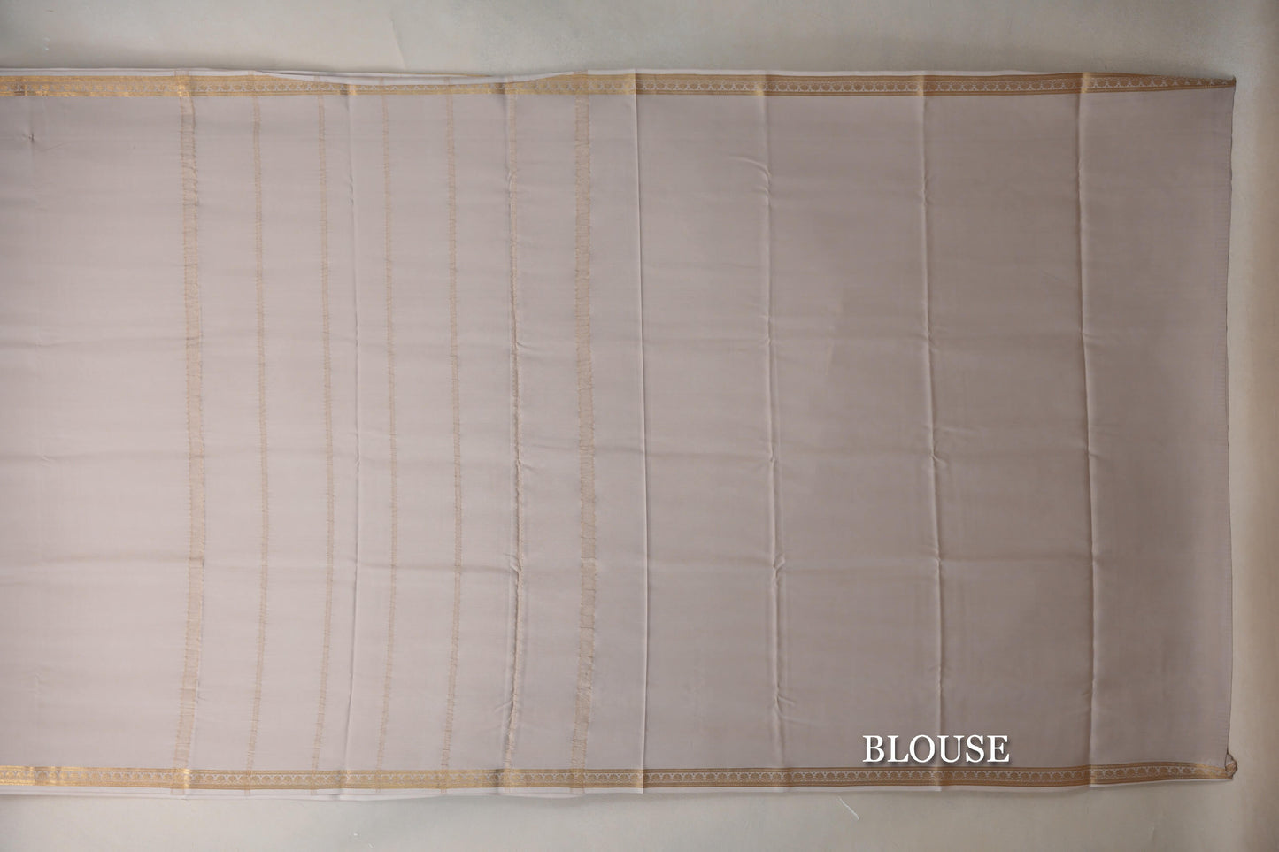 Cream Mysore Silk Saree blouse