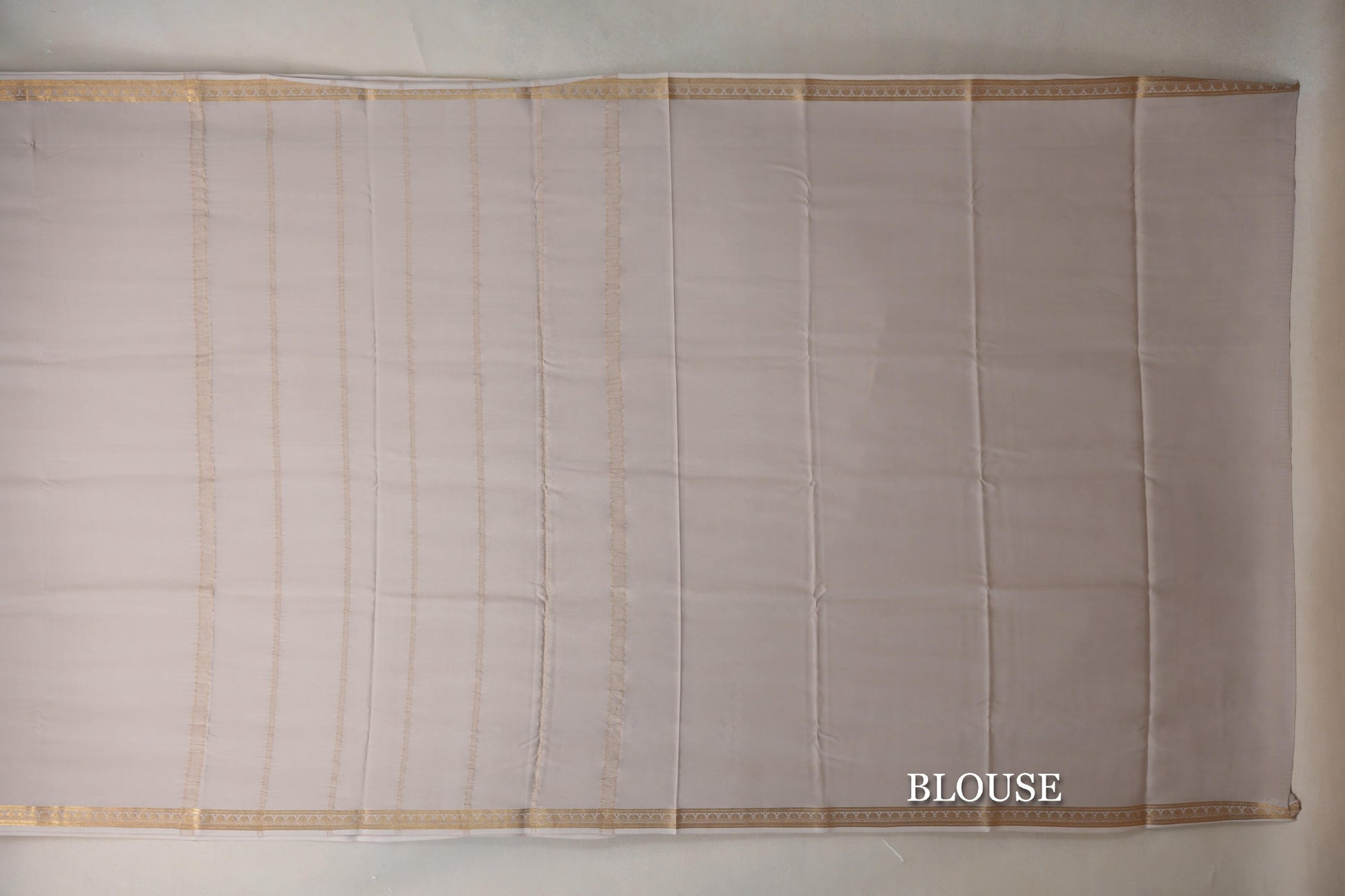Cream Mysore Silk Saree blouse