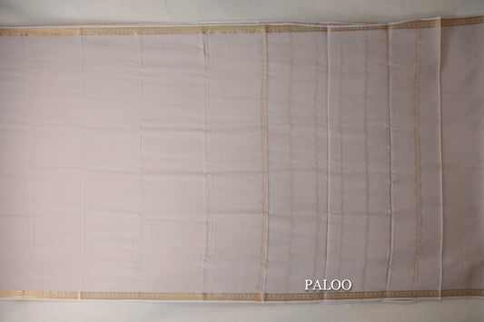 Cream Mysore Silk Saree paloo