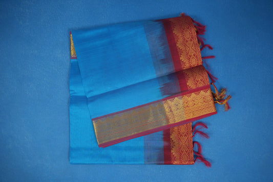 Blue vintage silk cotton saree